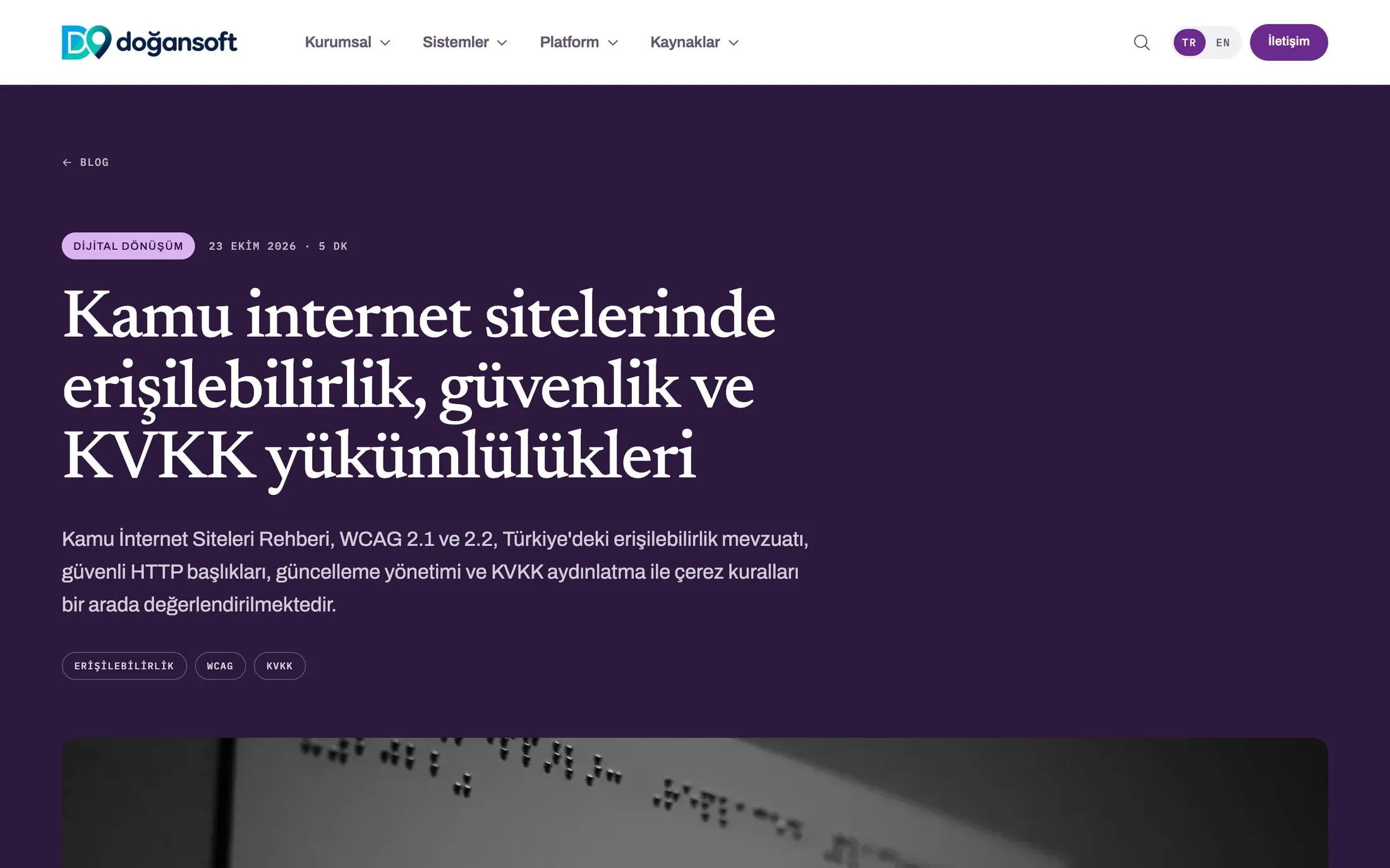 Doğansoft sitesinde bir blog yazısı